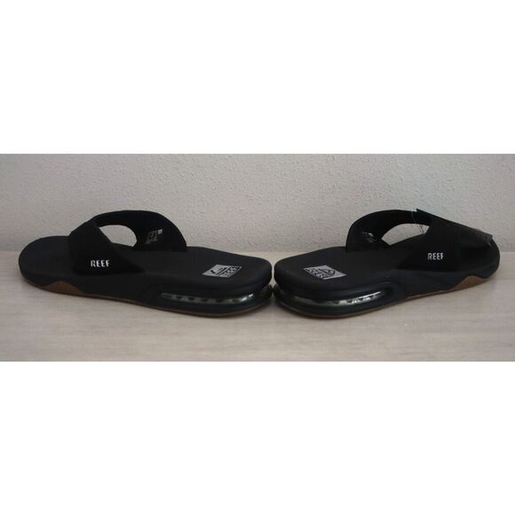 Reef Men's Sz 14 Black/Silver Fanning Flip-Flop Sandals w/Built-In Bottle Opener - Picture 13 of 15